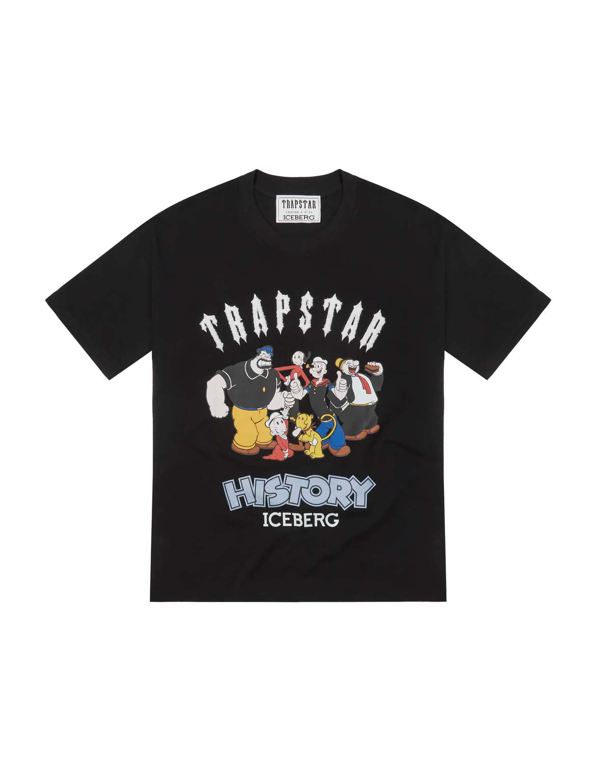 Trapstar x Iceberg Popeye Chenille + Print Oversized T-Shirt - Black