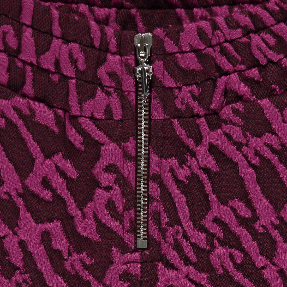 Women's Jacquard Fitted Trousers - Burgundy Pink