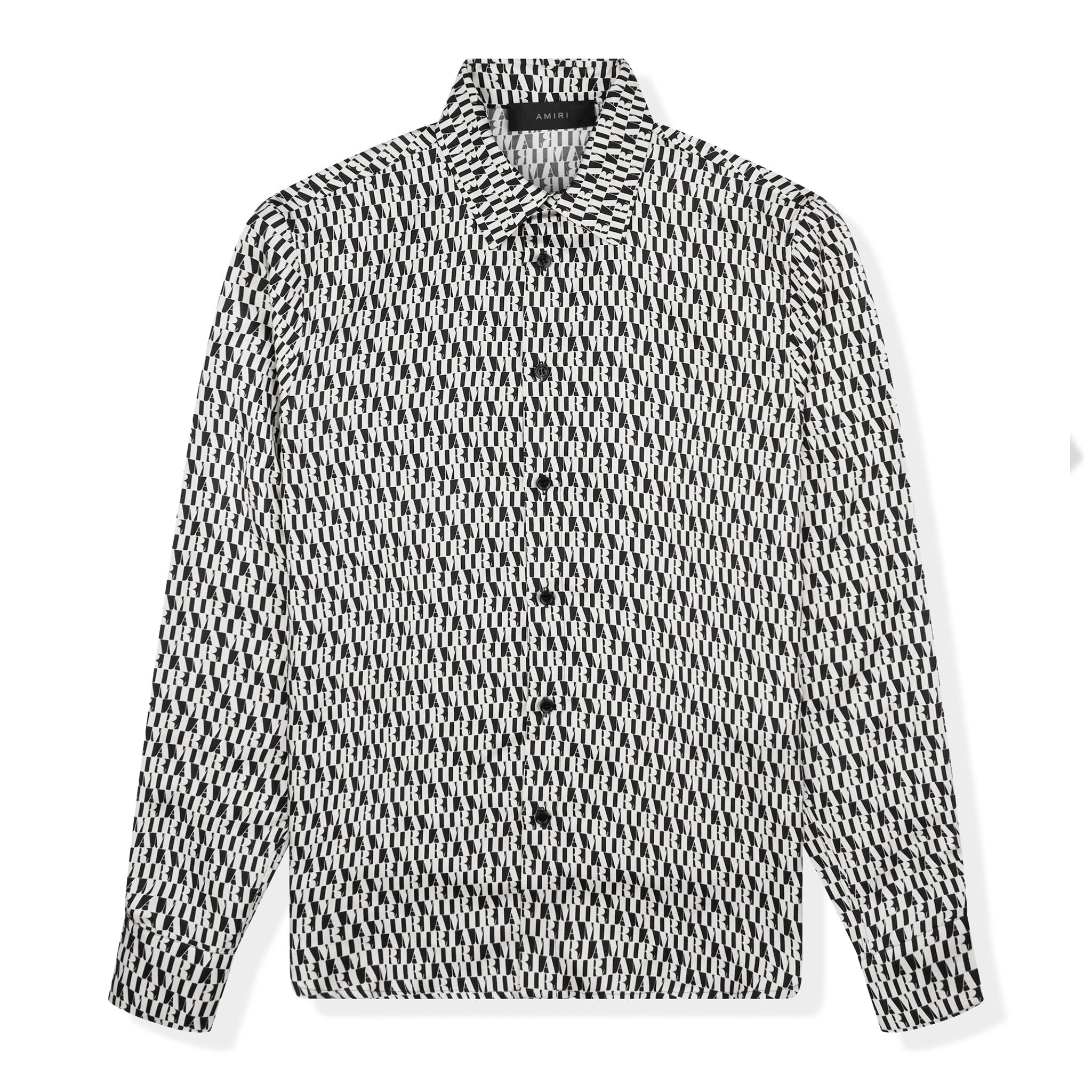 Amiri All Over Silk White Black Shirt