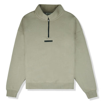 Fear Of God Essentials Taupe Reverse Logo Half Zip Sweatshirt (SS21)