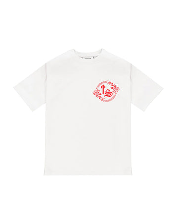 TS Varsity Tee - White/Red