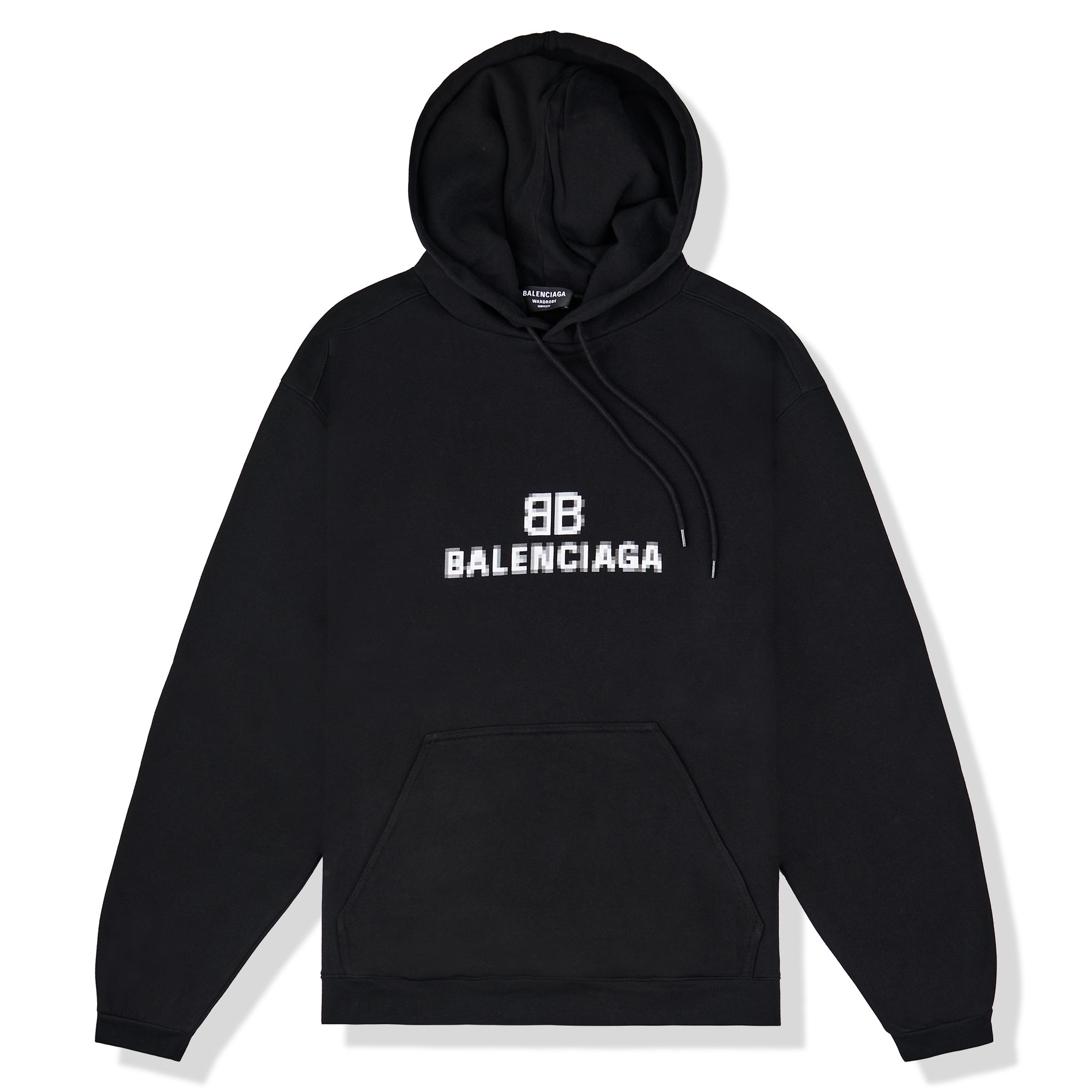 Preloved - Balenciaga BB Logo Pixel Oversized Black Hoodie