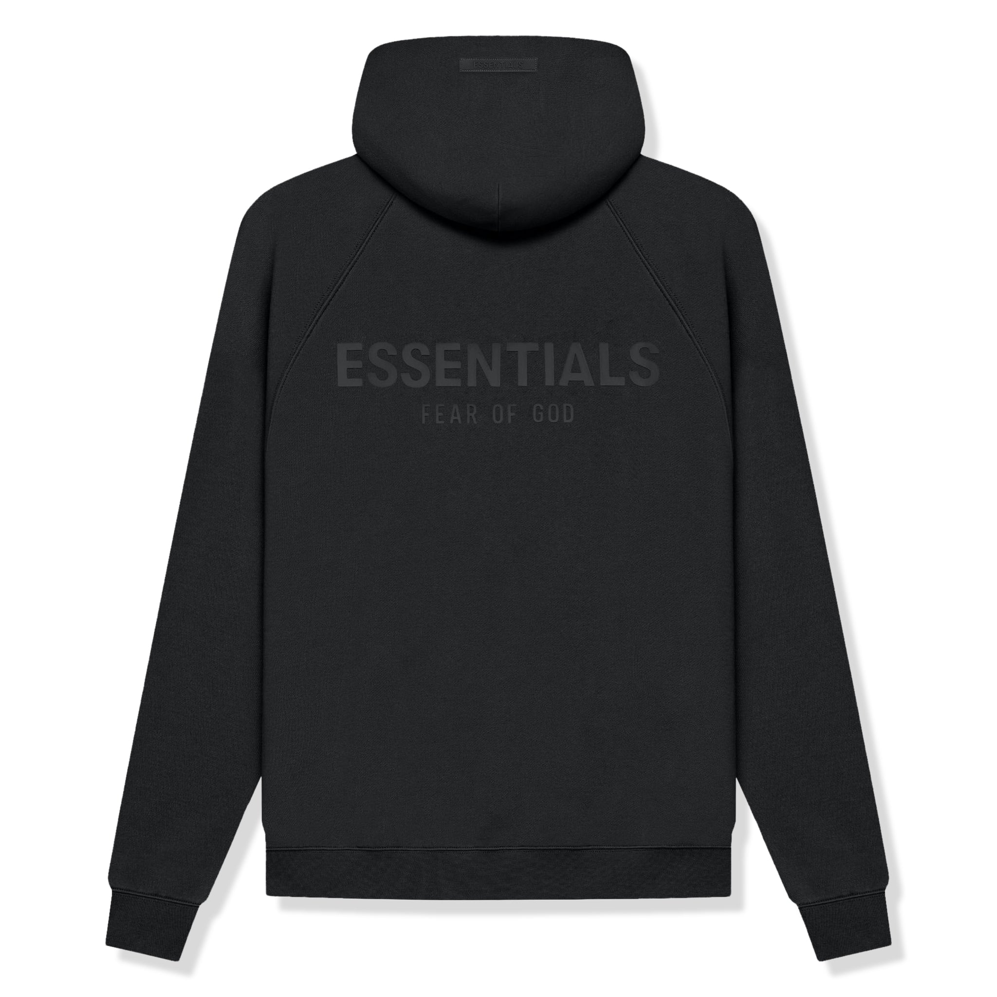 Fear Of God Essentials Reverse Logo Black Hoodie (SS21)