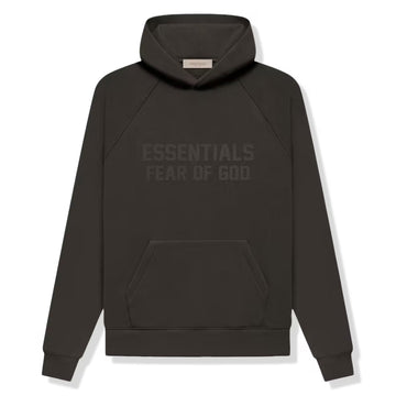 Fear Of God Essentials Logo Flocked Off Black Hoodie