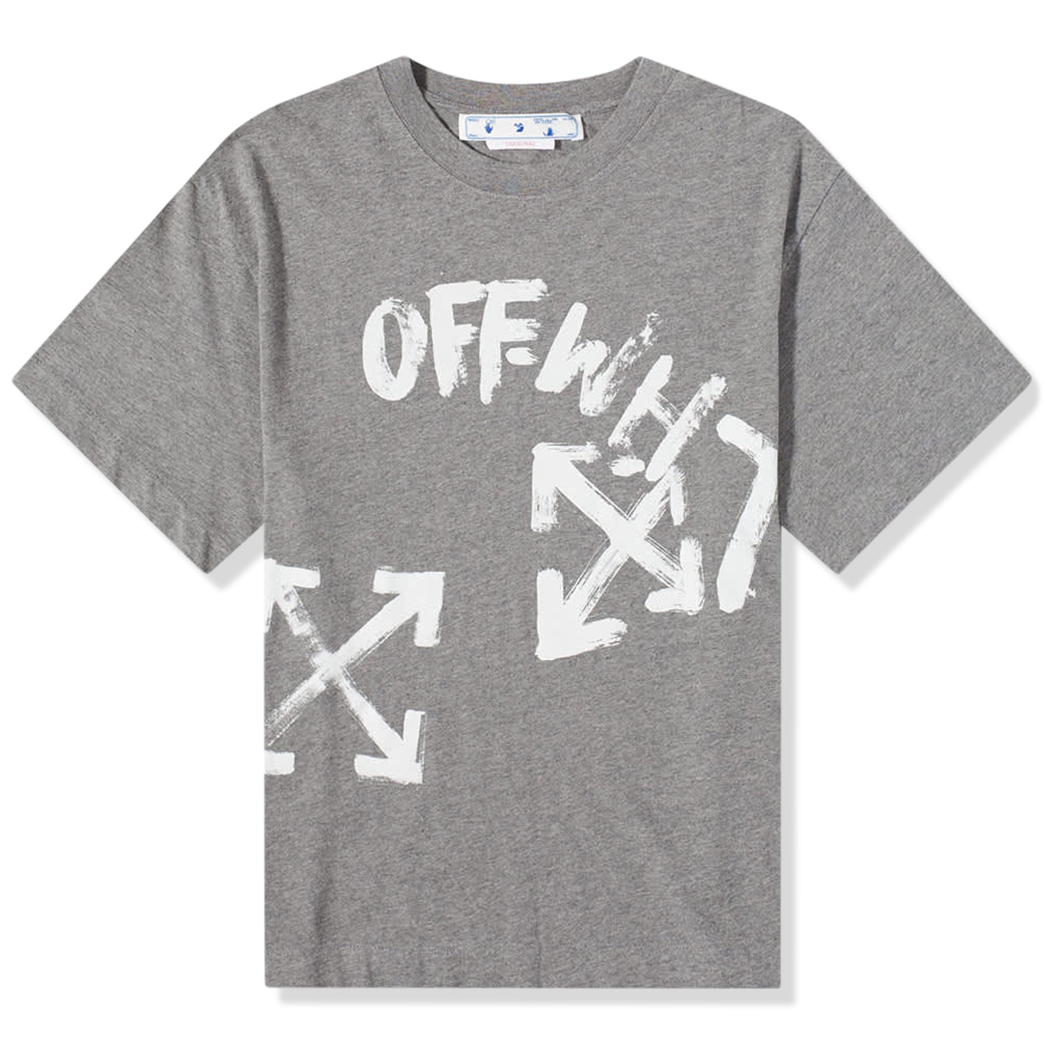 Off-White Paint Script Oversized Skate Grey T Shirt