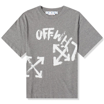 Off-White Paint Script Oversized Skate Grey T Shirt