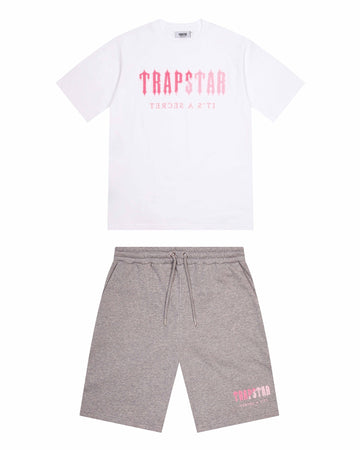 Decoded Chenille Short Set - White/Grey/Pink