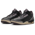 A Ma Maniére x Air Jordan 3 Retro Black Violet Ore (W) features a sleek black design with an off-white midsole.