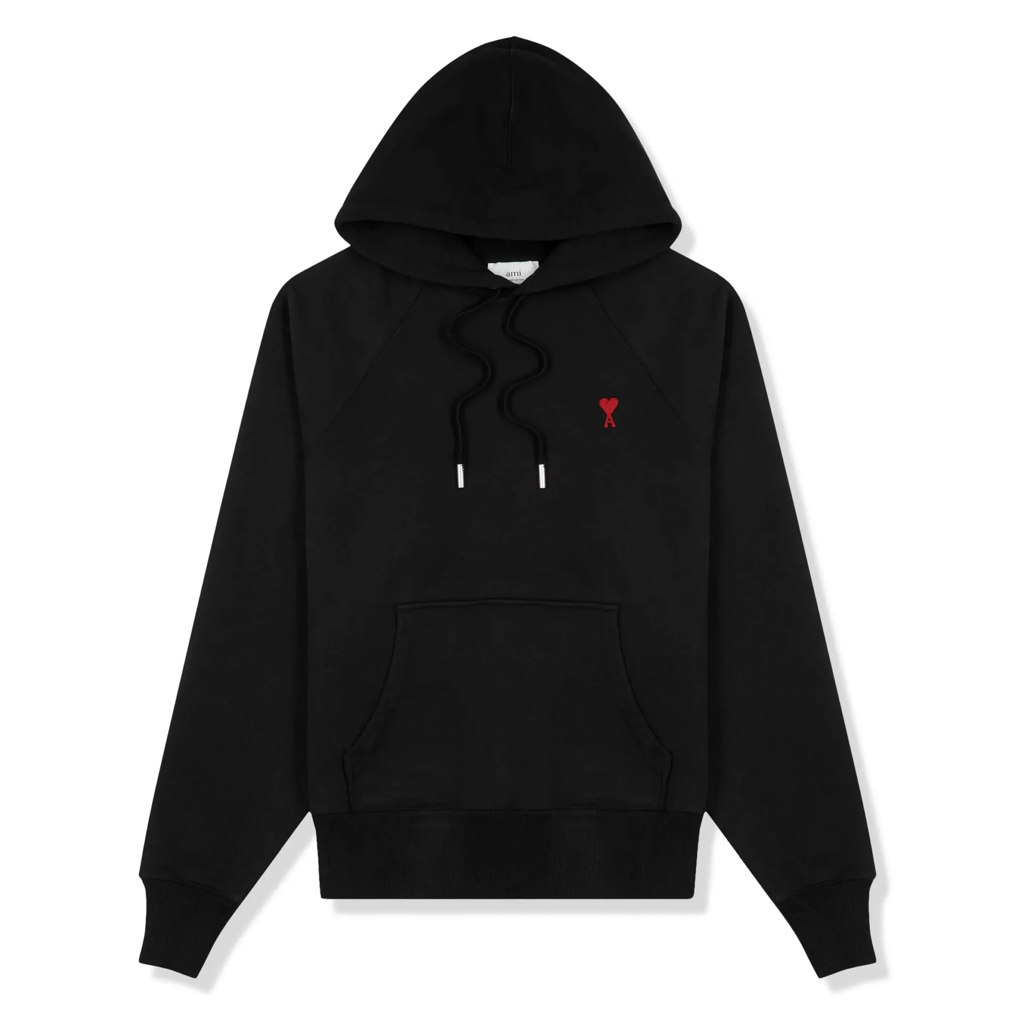 Ami Paris Ami De Coeur Logo Cotton Black Hoodie