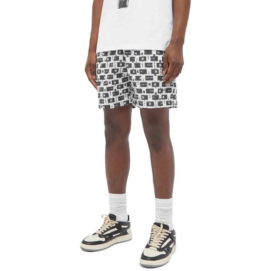 Amiri Interweave Black White Swim Shorts