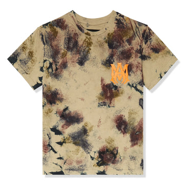 Amiri Kids Bones Tie Dye Green T Shirt