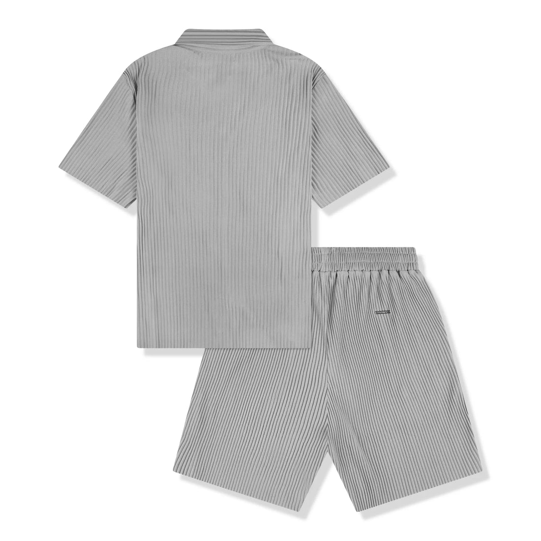 Belier Pleated Light Grey Resort Shirt & Shorts