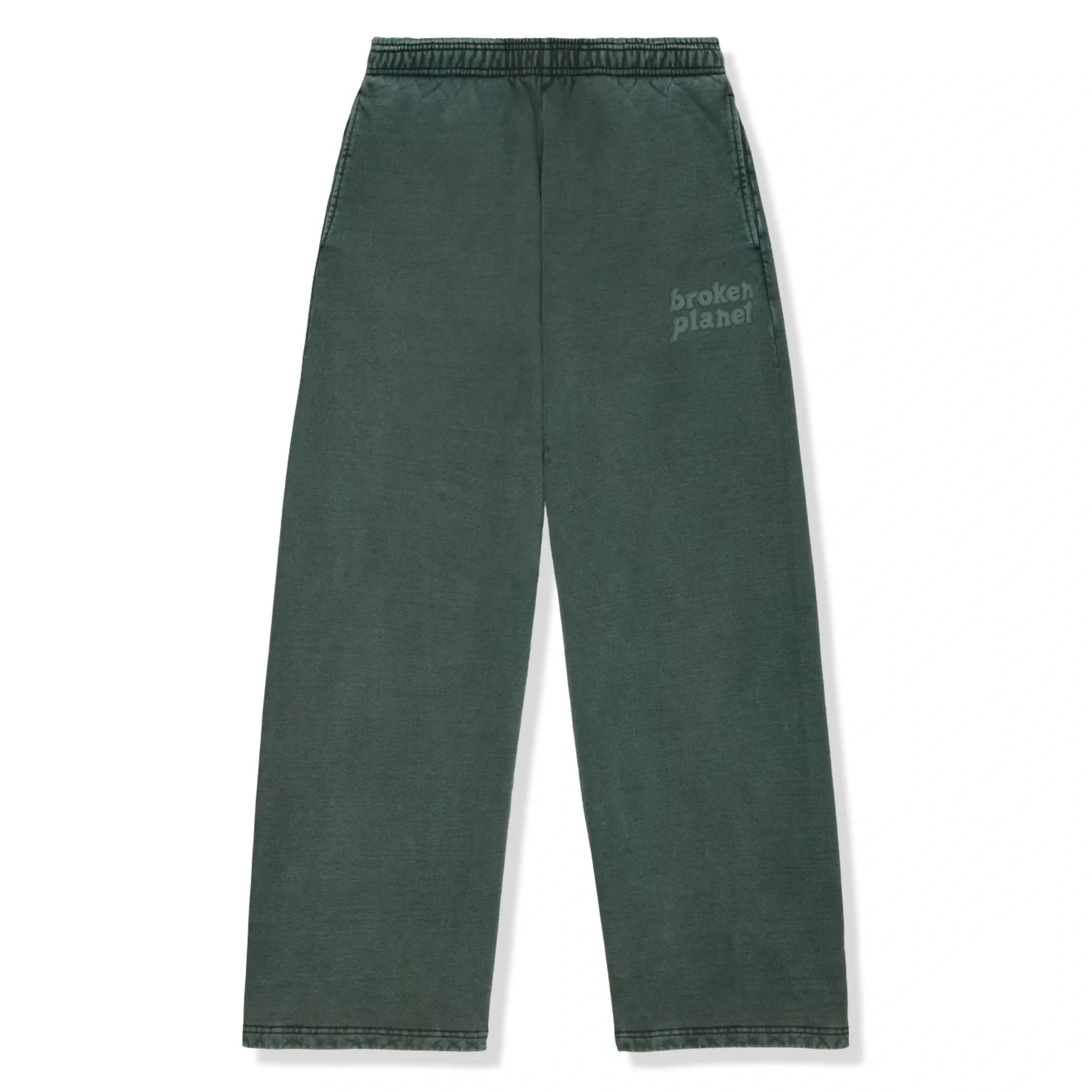 Broken Planet Basics Wide Leg Washed Emerald Sweatpants