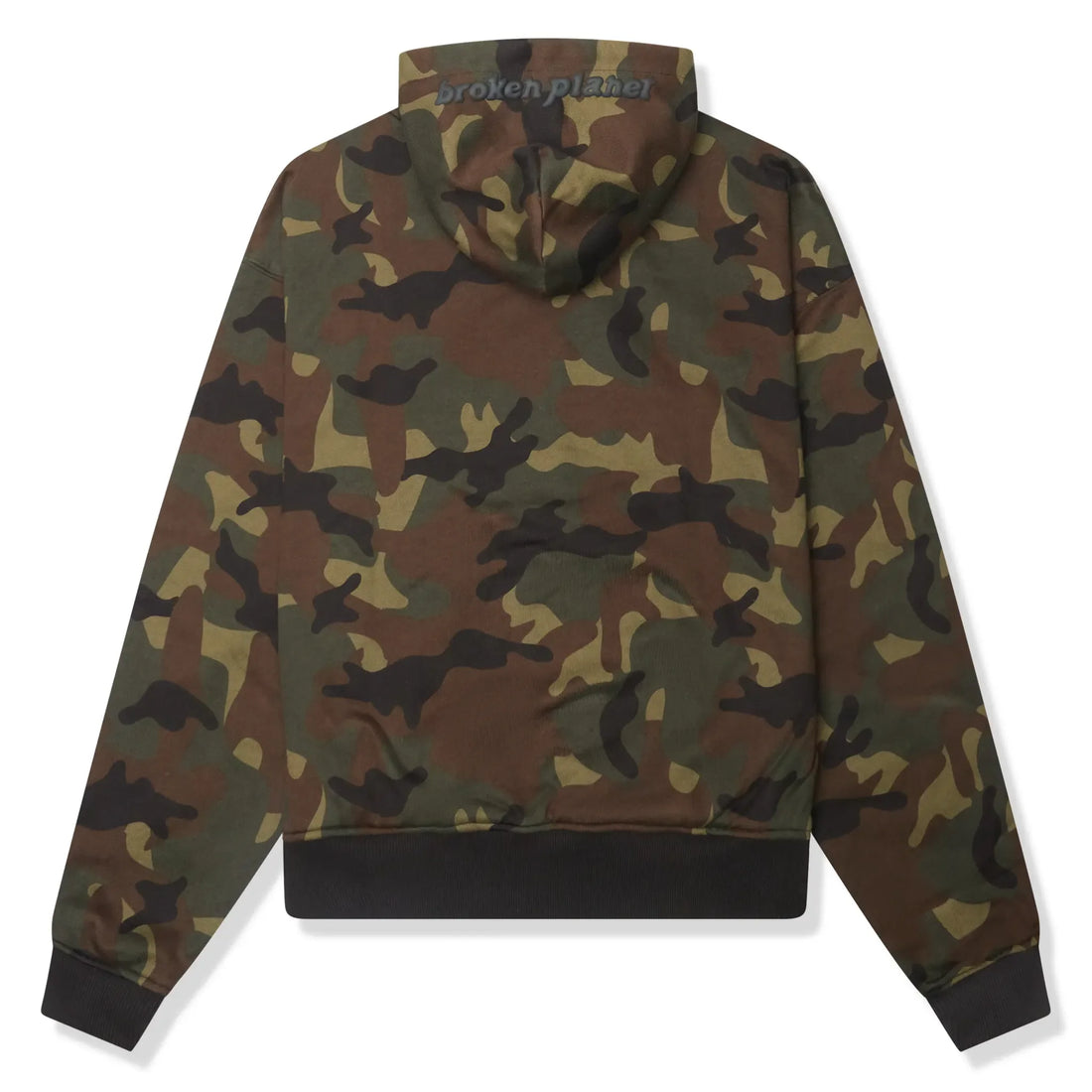 Broken Planet Zip-Up Camo Green Hoodie