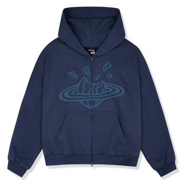 Broken Planet Zip-Up Deep Navy Hoodie