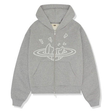 Broken Planet Outer Space Zip-Up Heather Grey Hoodie