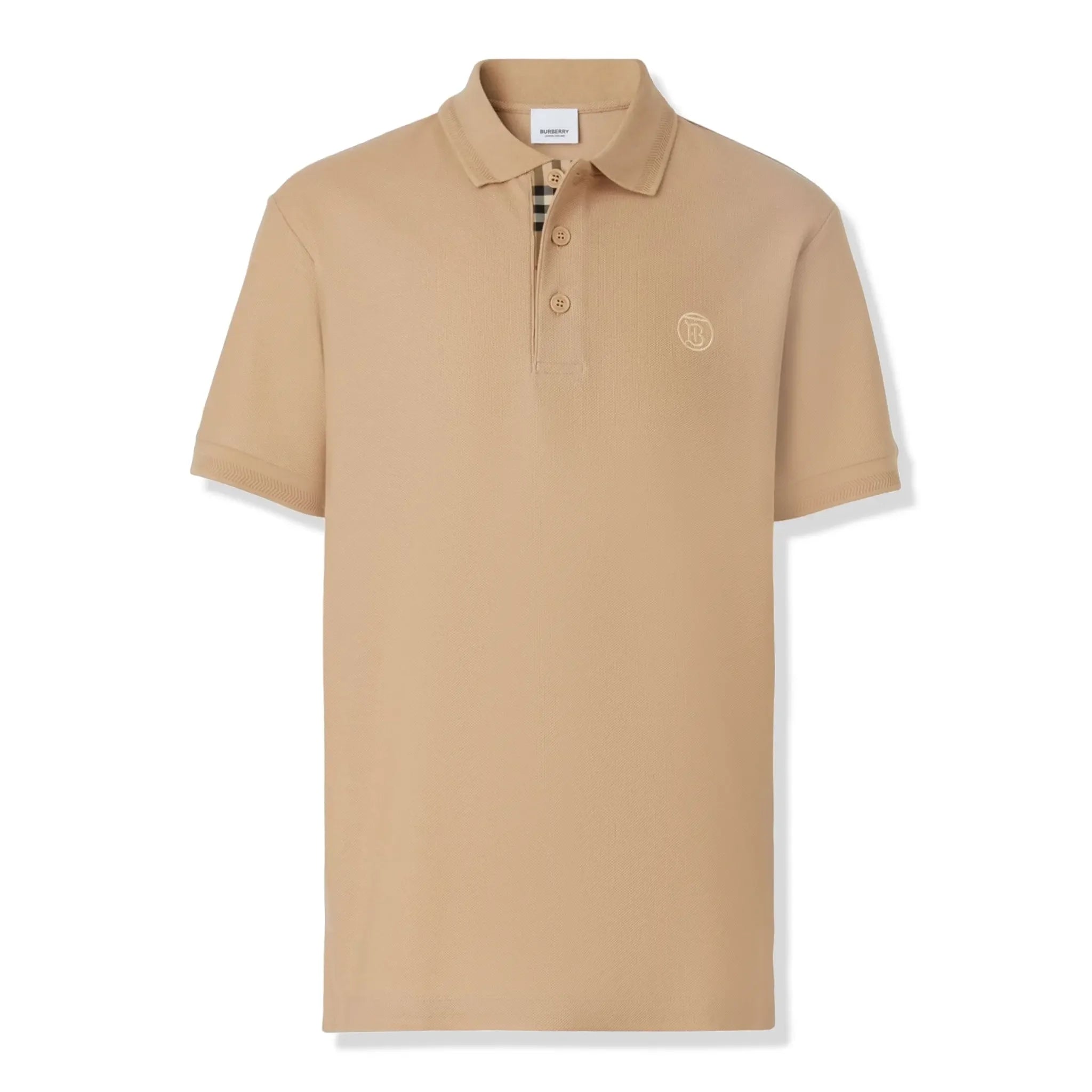 Burberry Eddie Logo Pique Soft Fawn Polo Shirt