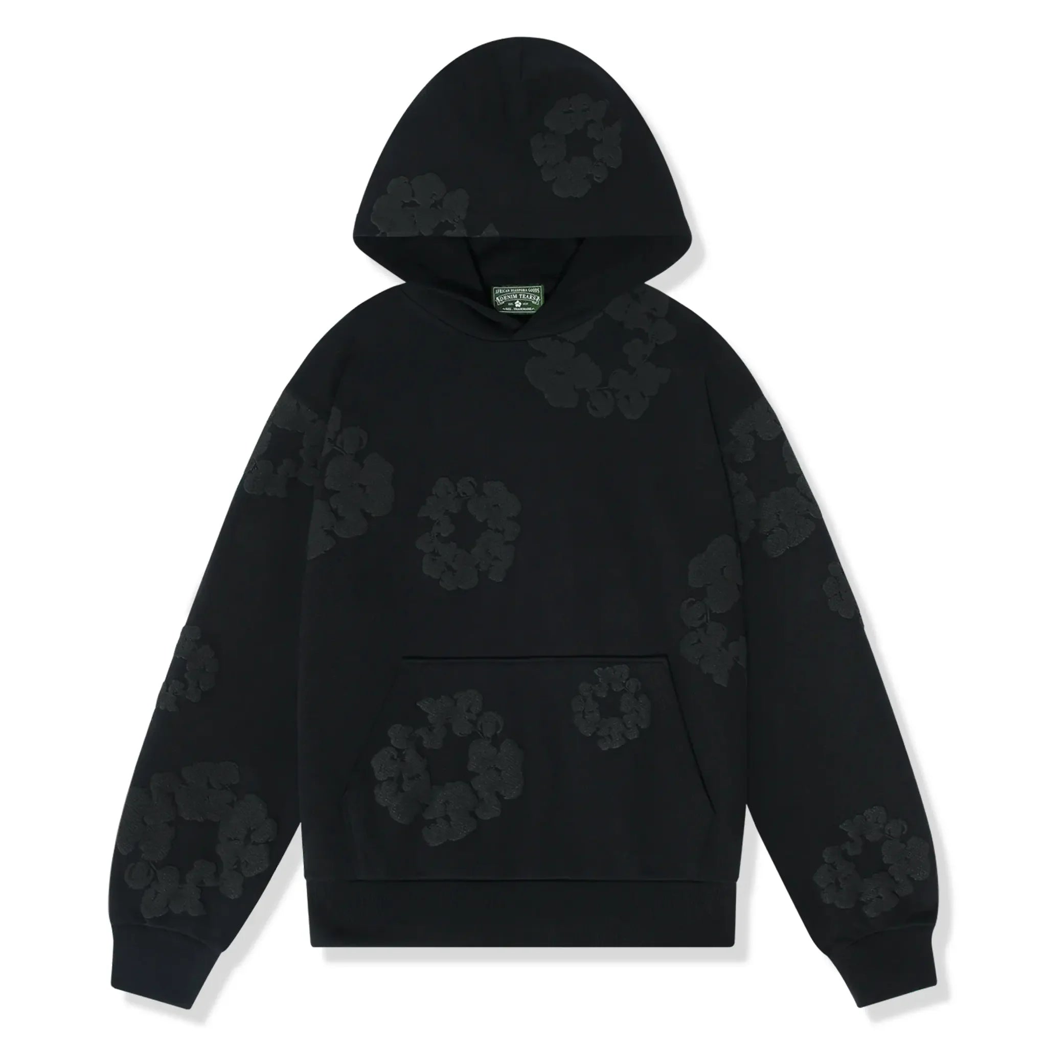 Denim Tears Cotton Wreath Black Monochrome Hoodie