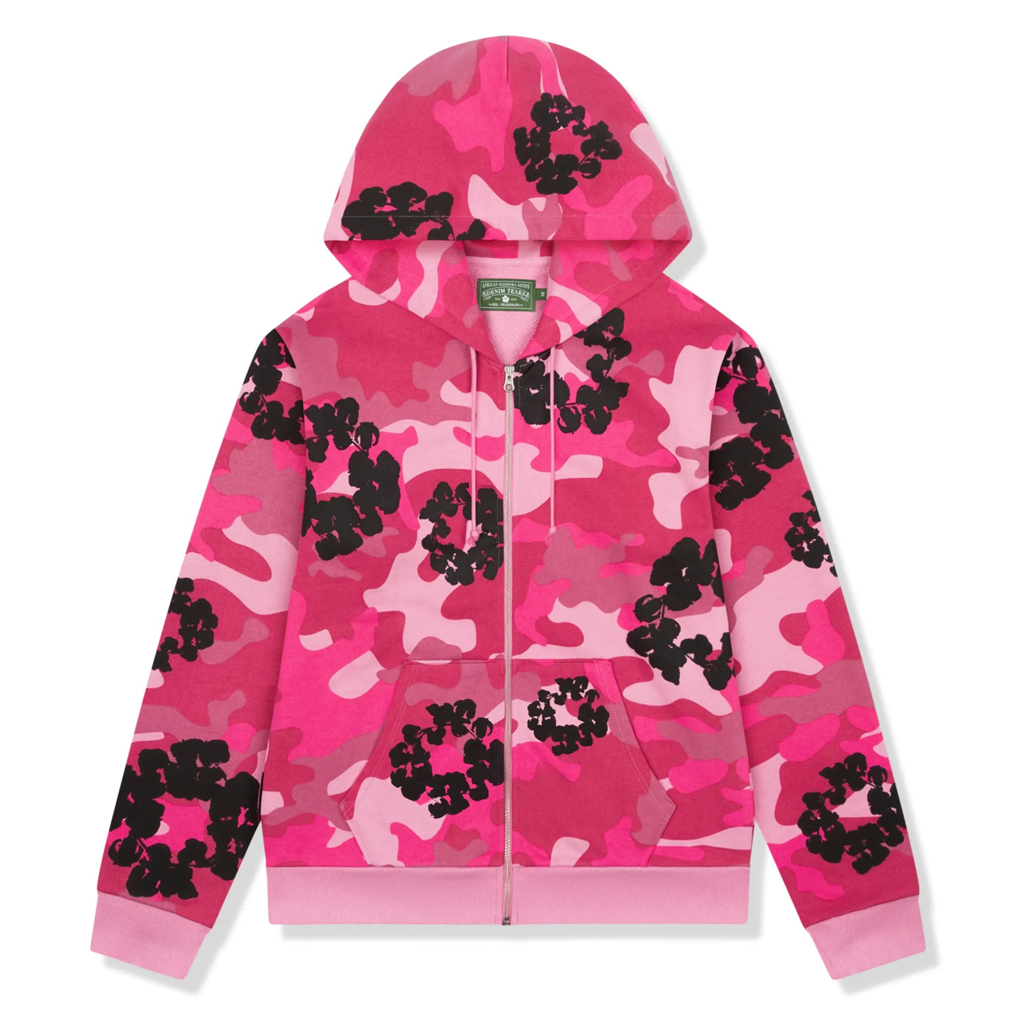 Denim Tears Pink Camo Cotton Wreath Zip-Up Hoodie