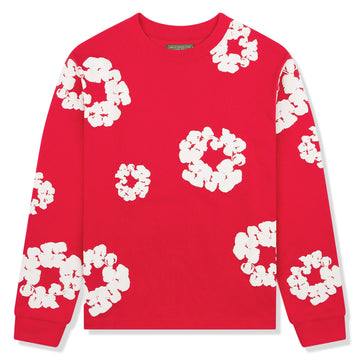 Denim Tears The Cotton Wreath Long-Sleeve Red T Shirt