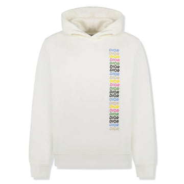 Dior Printed Relaxed Fit Cotton White Hoodie