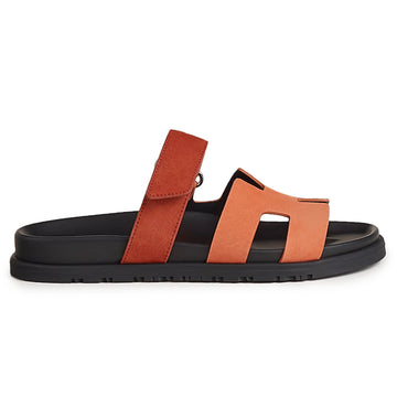 Hermès Paris Chypre Calfskin Brown Sandals