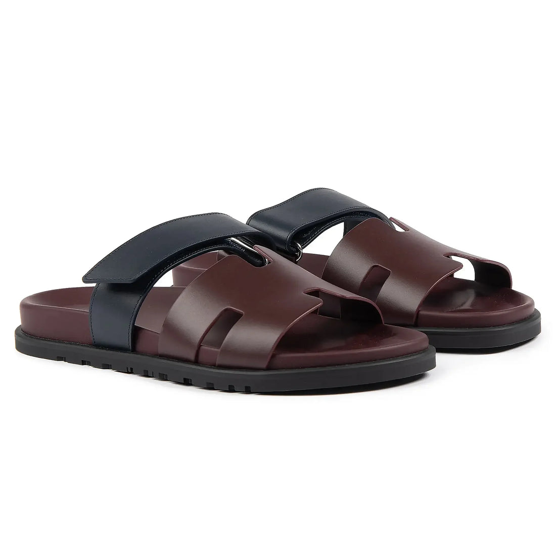 Hermès Paris Chypre Calfskin Burgundy Sandals