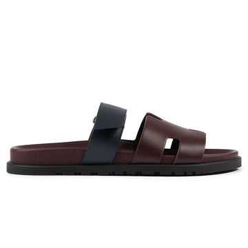 Hermès Paris Chypre Calfskin Burgundy Sandals