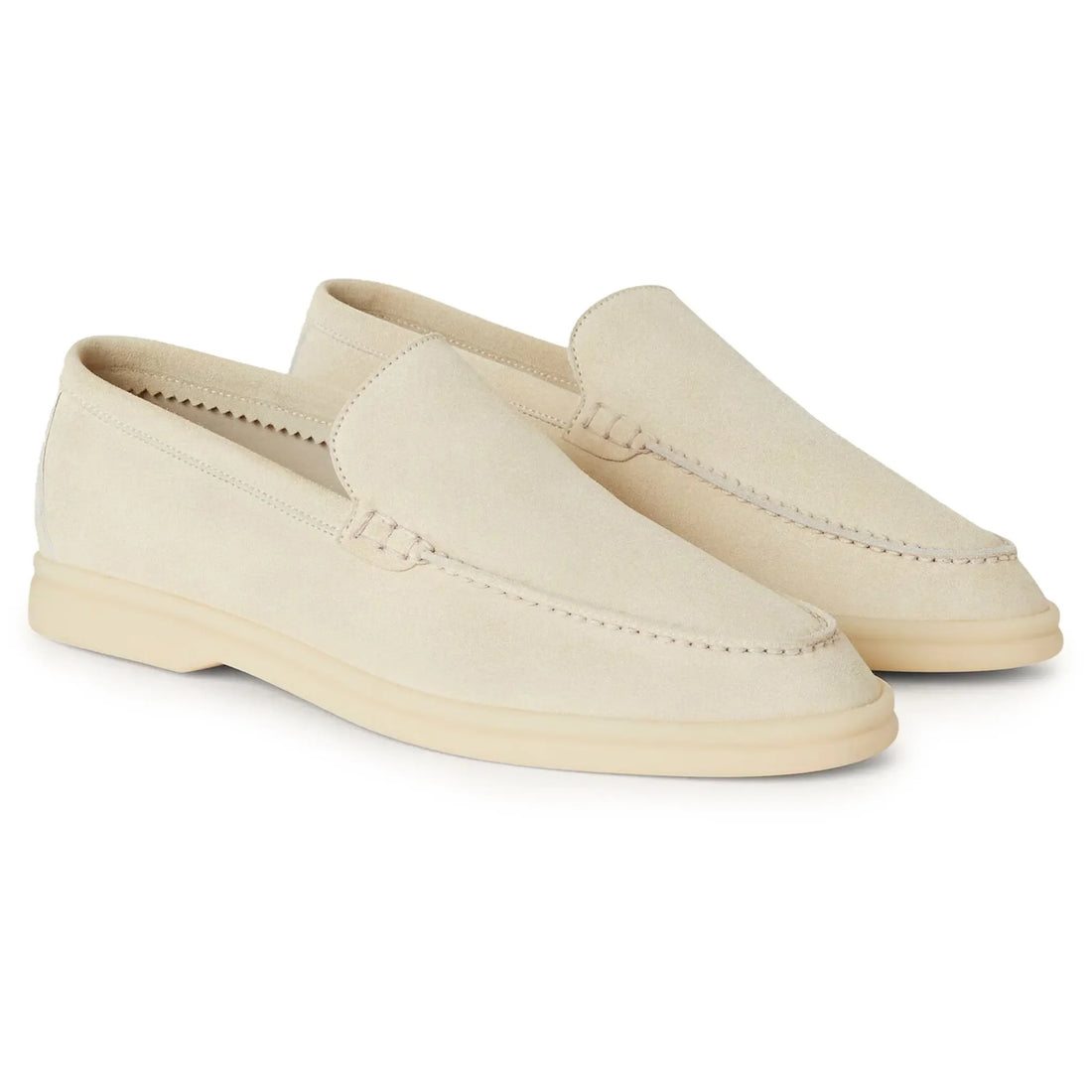 Loro Piana Summer Walk Suede Nougat Loafers