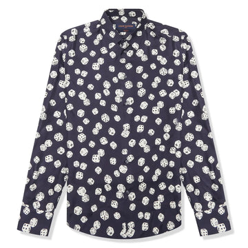 Louis Vuitton Dice Print Navy Silk Shirt