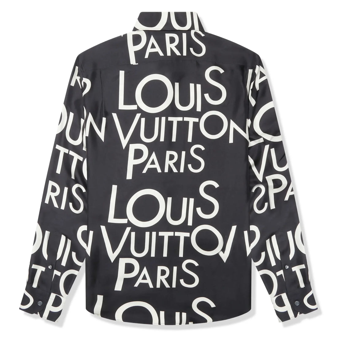 Louis Vuitton Typography Silk Navy White Shirt