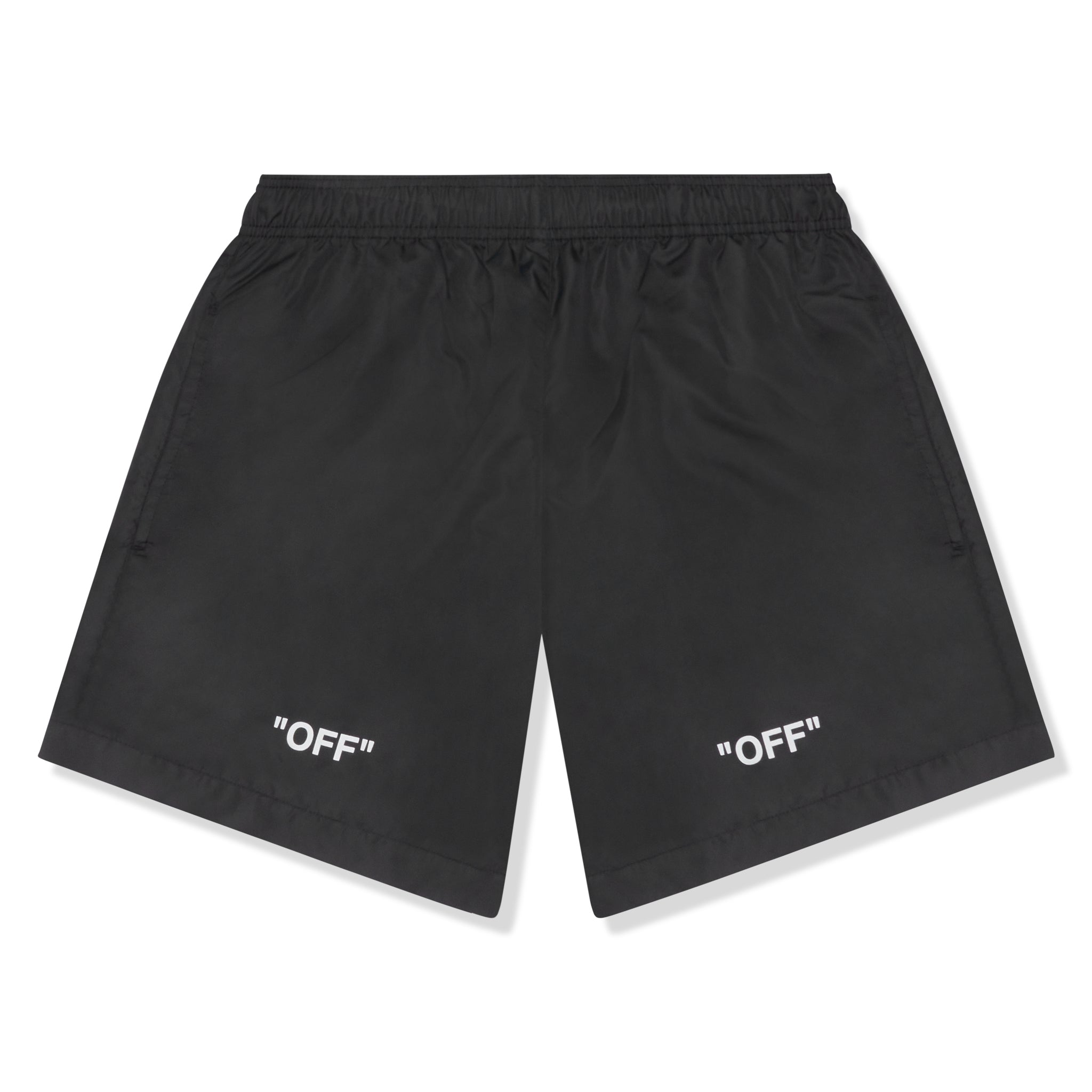 Off-White Logo Print Black Swim Shorts