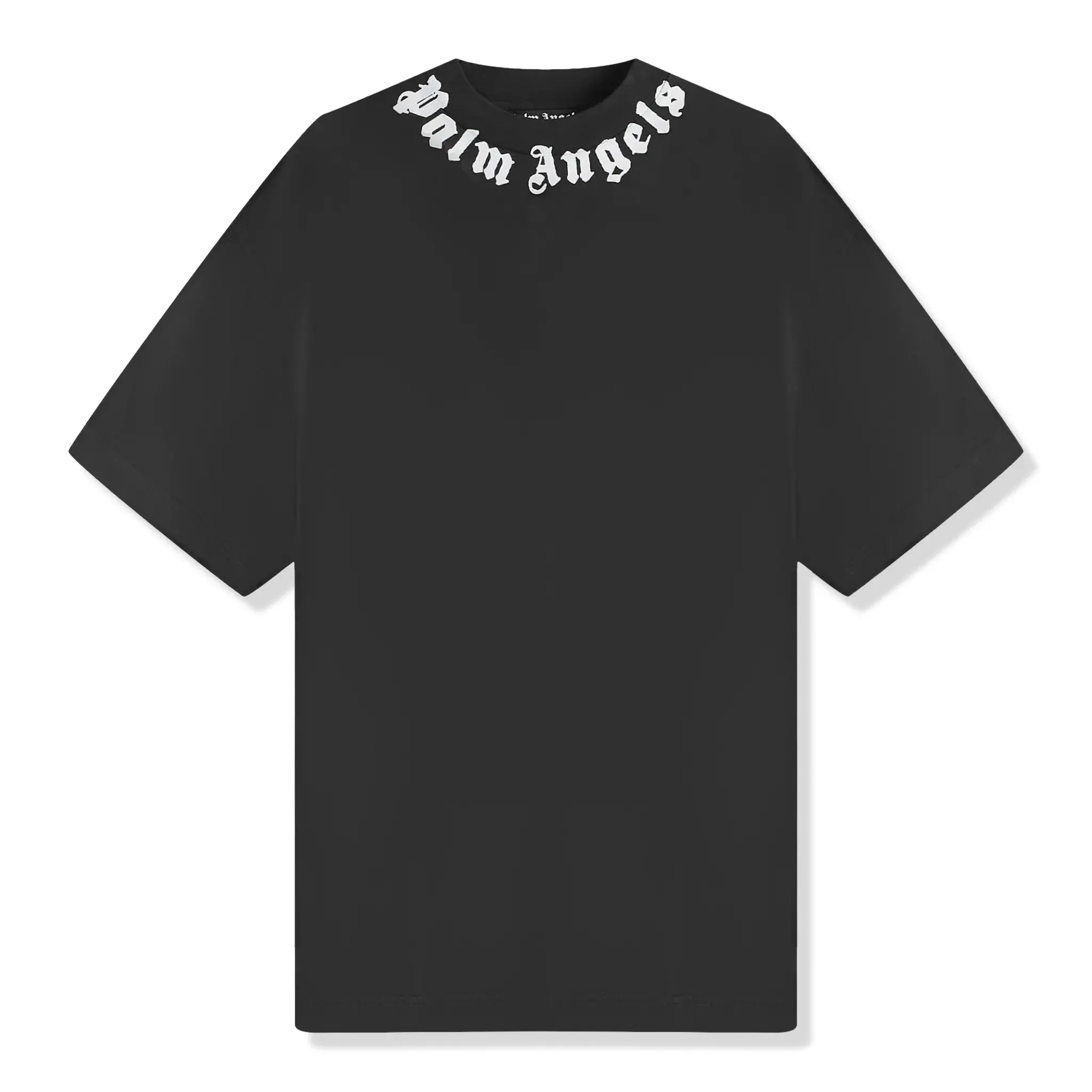 Palm Angels Neck Logo Black T Shirt