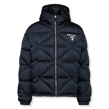 Prada Cropped Re-Nylon Blue Down Jacket