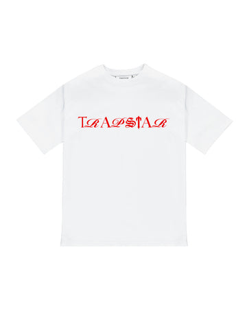 Script Print Tee - White/Red