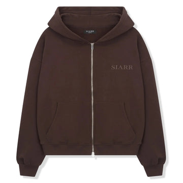 SIARR Brown Zip-Up Hoodie