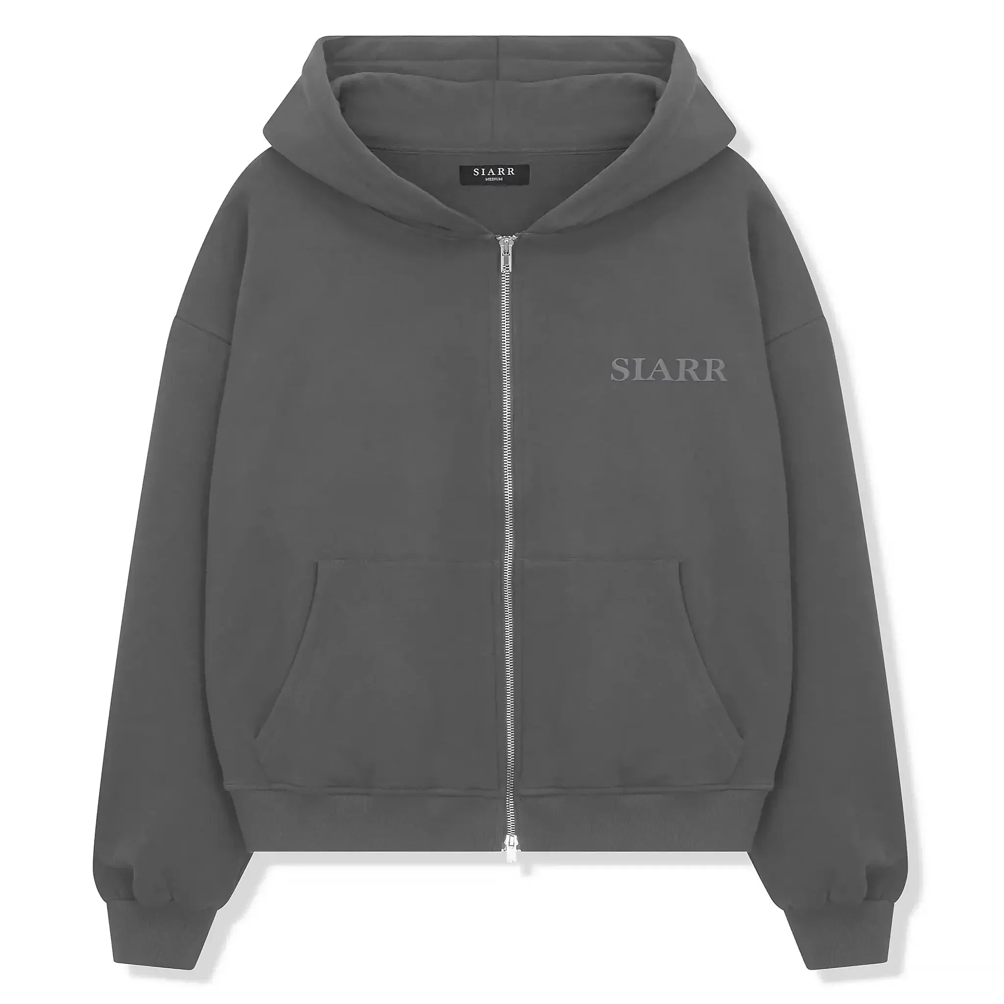 SIARR Dark Grey Zip-Up Hoodie