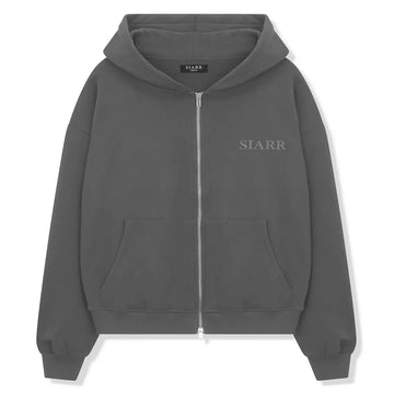 SIARR Dark Grey Zip-Up Hoodie