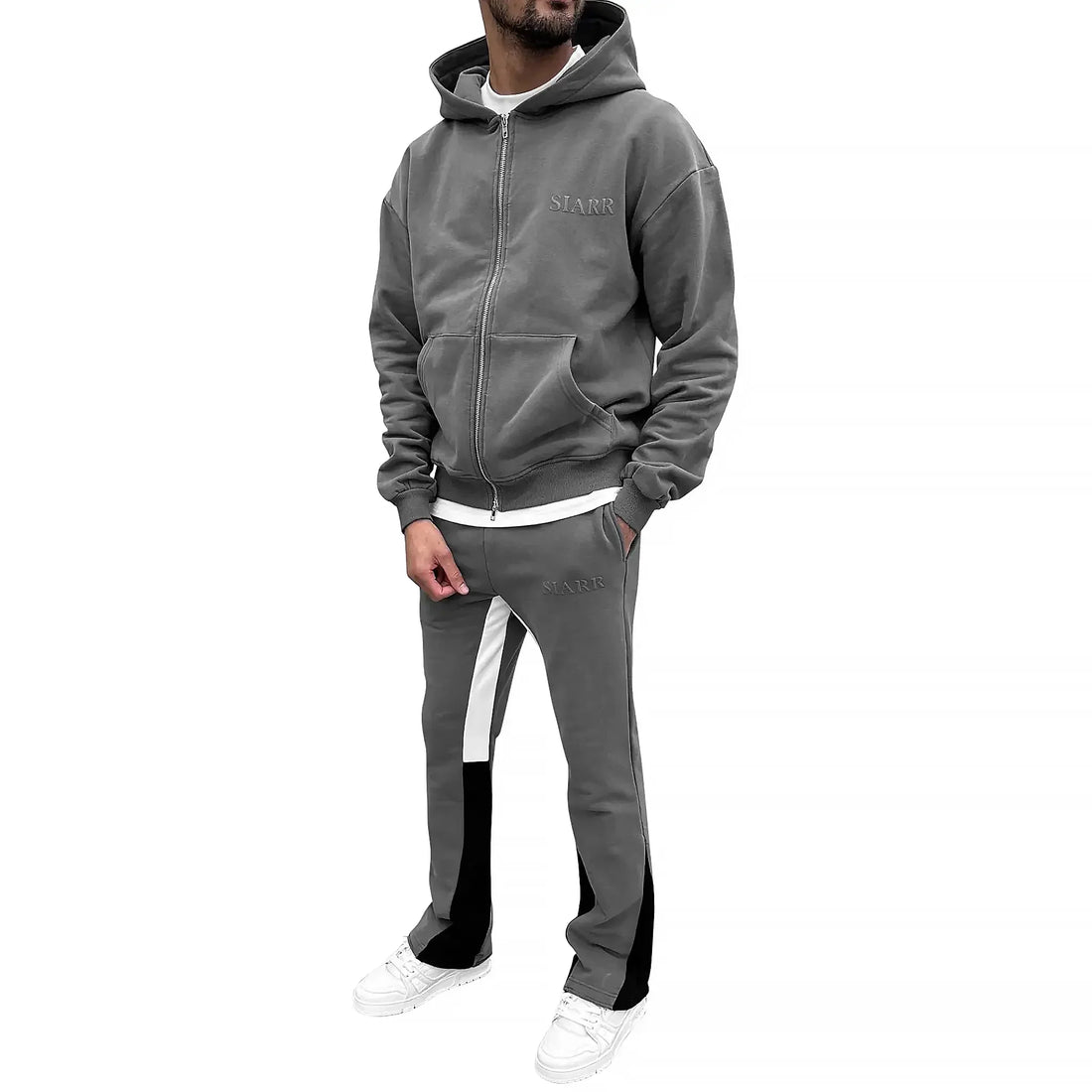 SIARR Dark Grey Zip-Up Hoodie