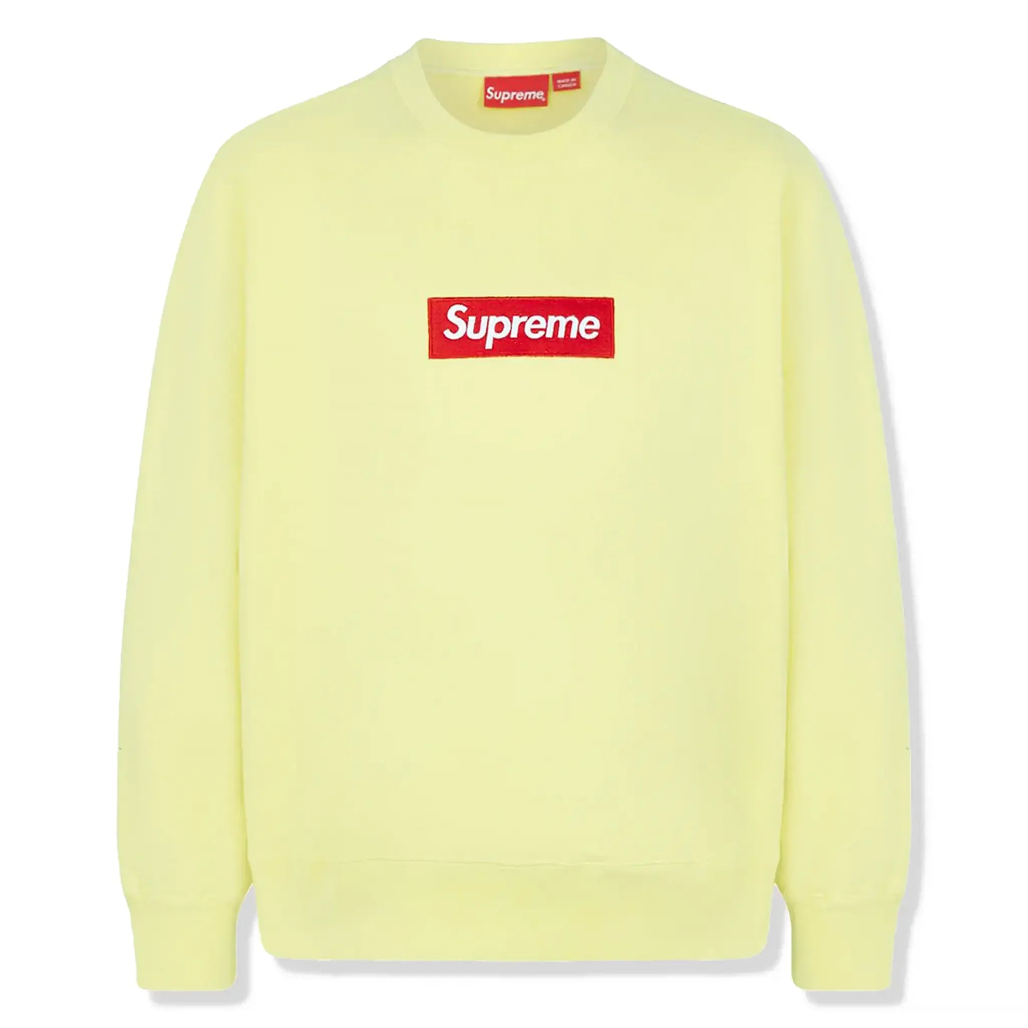 Supreme Box Logo Pale Yellow Sweatshirt (FW22)