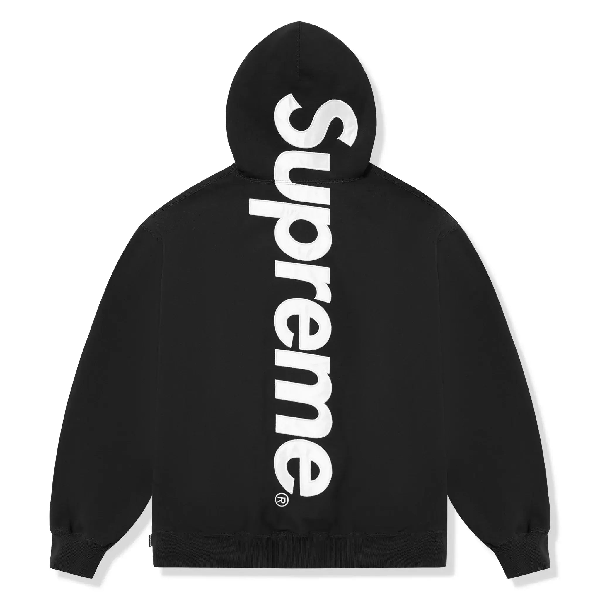 Supreme Satin Applique Black Hoodie (FW24)