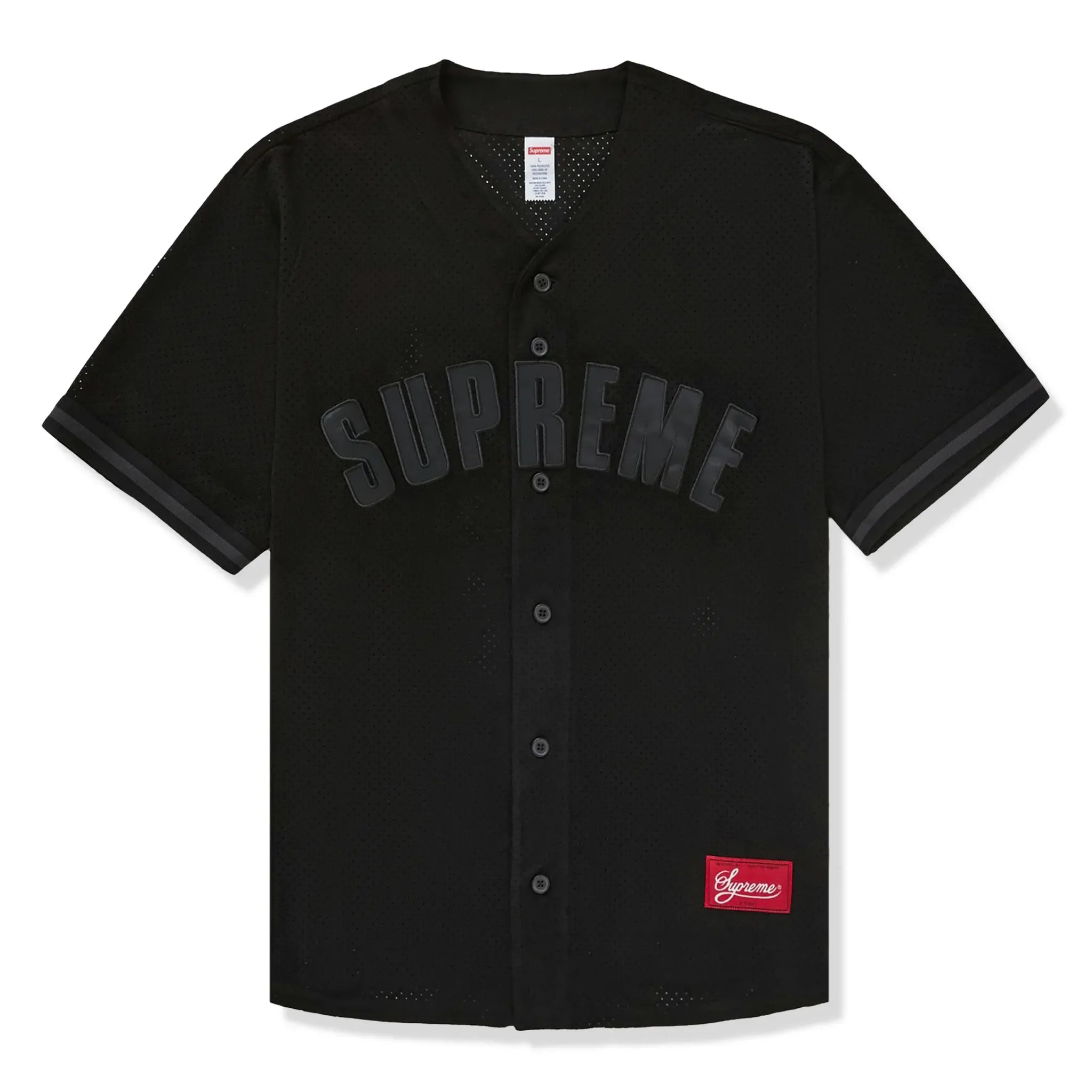 Supreme Ultrasuede Mesh Baseball Black Jersey