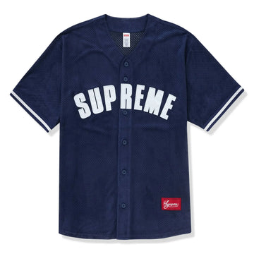 Supreme Ultrasuede Mesh Baseball Navy Blue Jersey