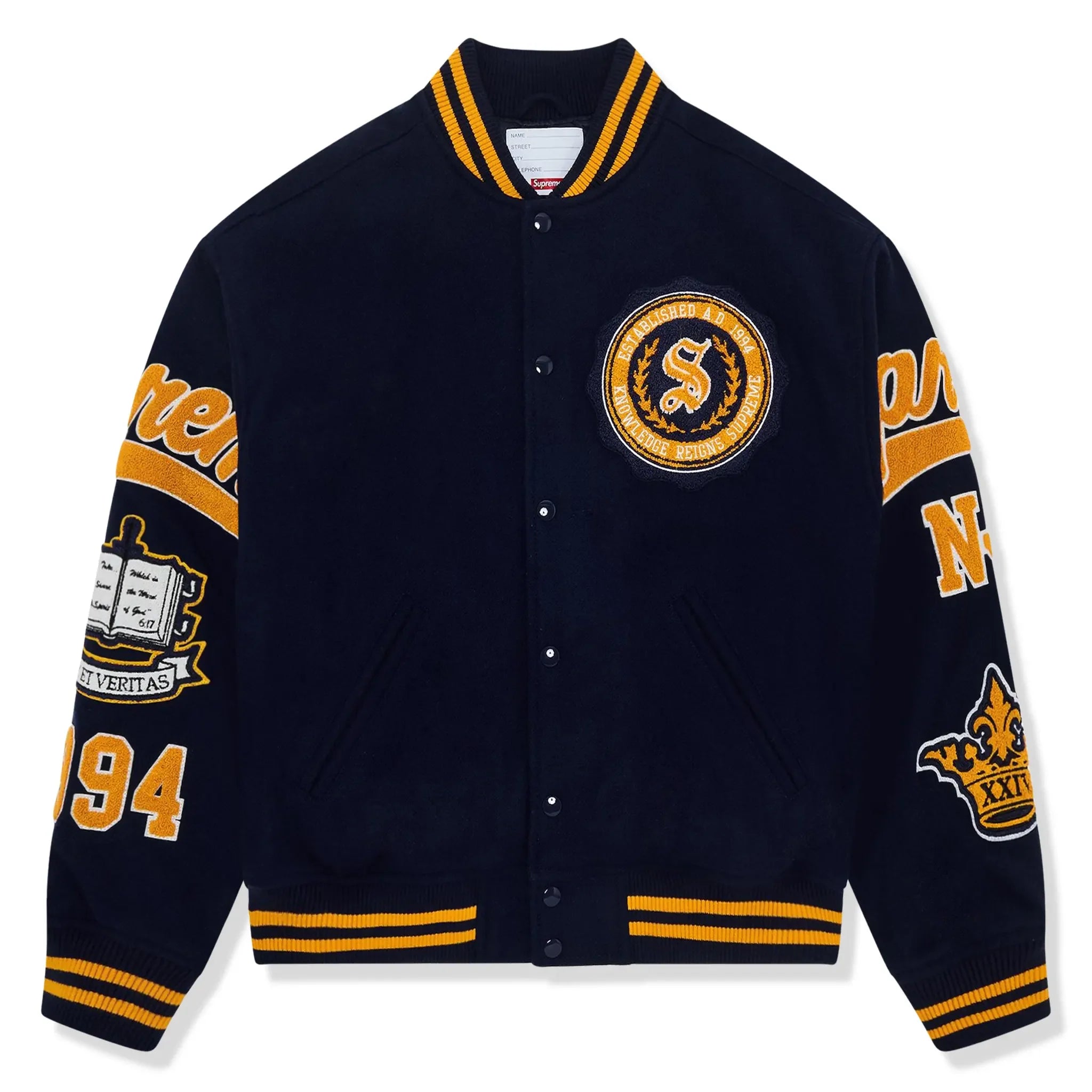 Supreme Veritas Varsity Jacket Navy