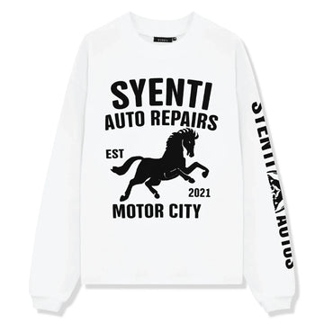 Syenti Motor City Long-Sleeved Off White T Shirt