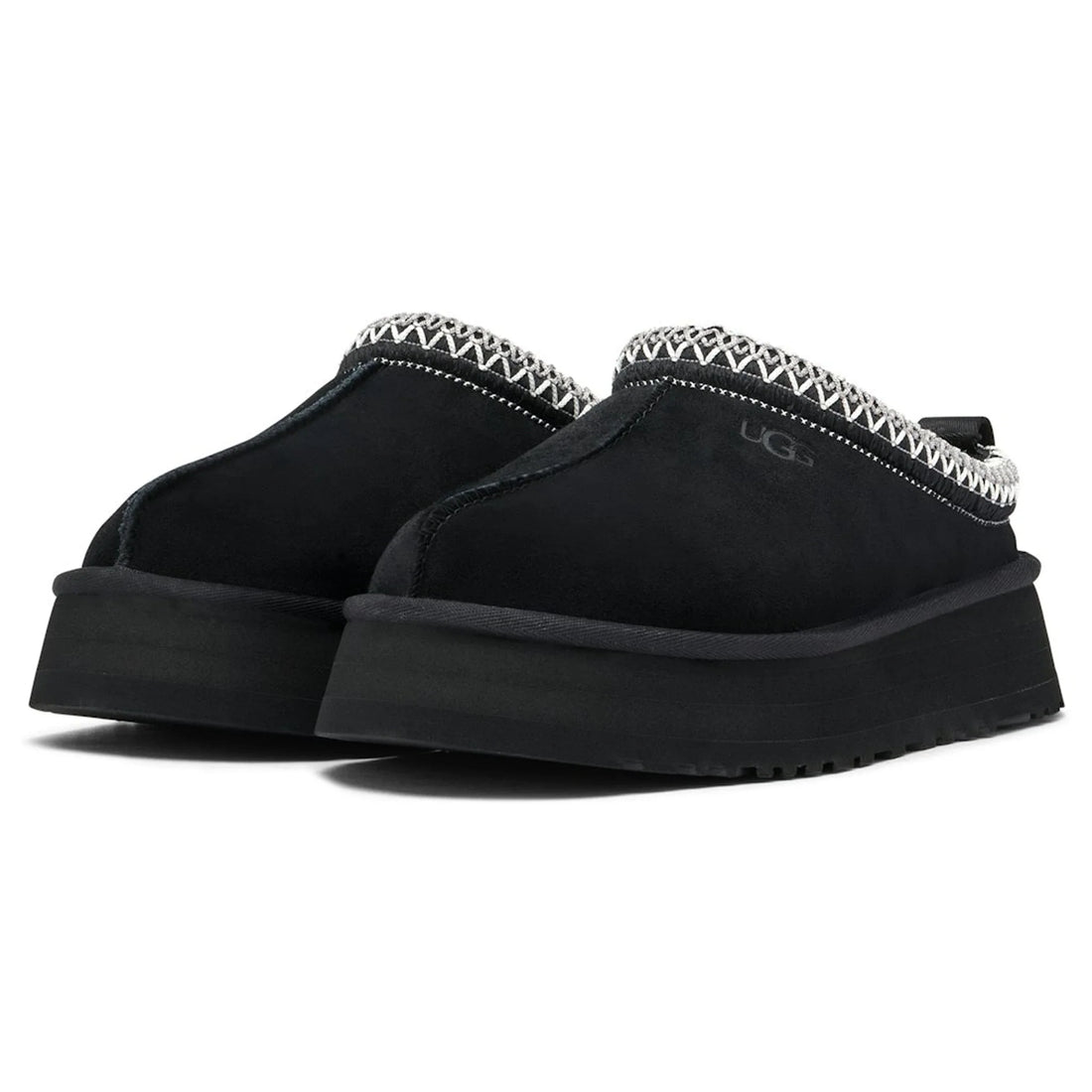 UGG Tazz Platform Black Slippers (W)