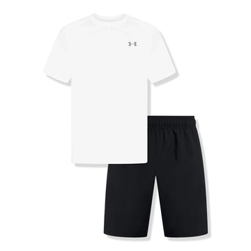 Under Armour UA Tech White Black T Shirt & Shorts